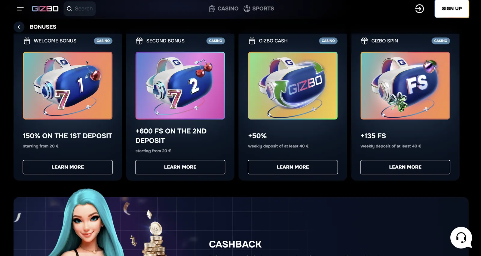 обзор gizbo casino премии