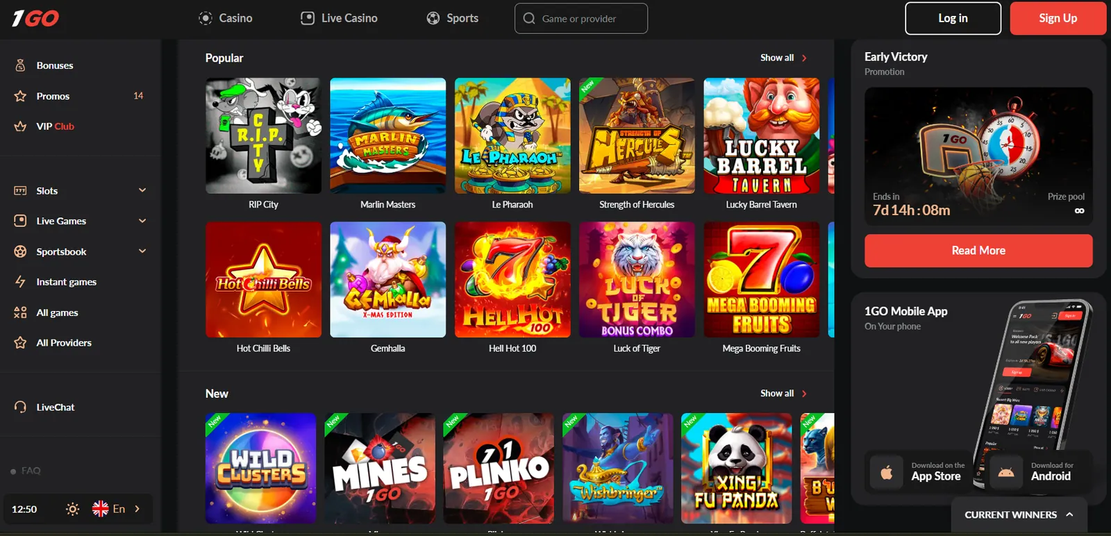 most popular online casino 2026 1Go casino