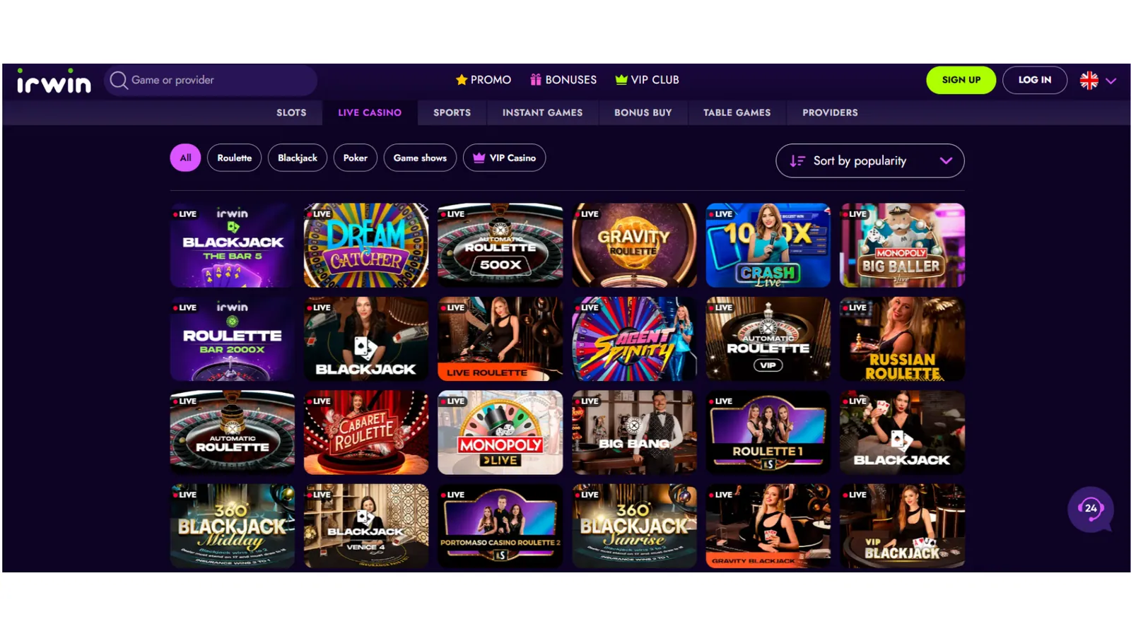 online casinos 2026 Irwin Casino